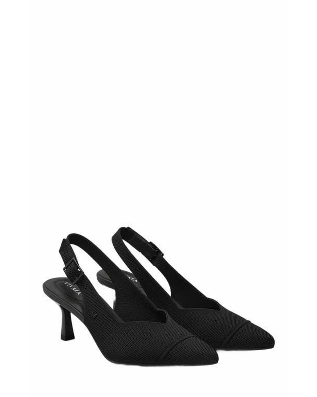 VIVAIA Black Addison Pointed-Toe Slingback Sandals