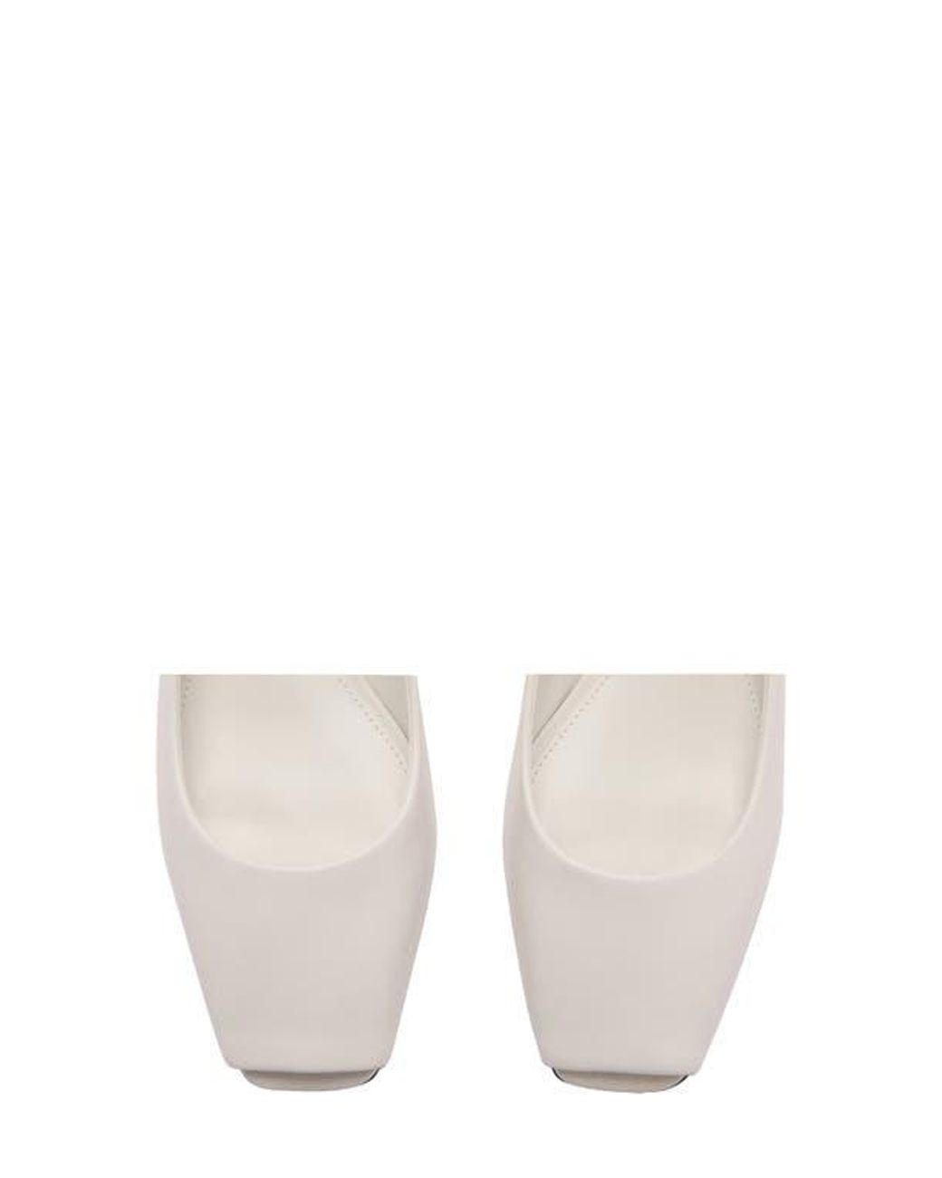 Mango White Open Toe Pump