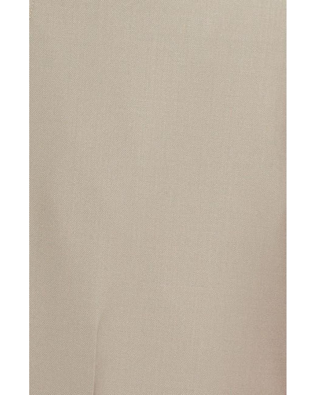 Berle Natural Flat Front Solid Super 130S Wool Gabardine Trousers for men