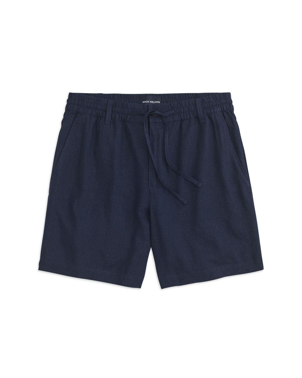 Mack Weldon Blue Linen Blend Drawstring Shorts for men