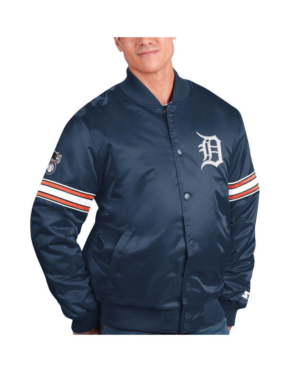 Detroit Tigers Varsity Satin Full-Snap Jacket