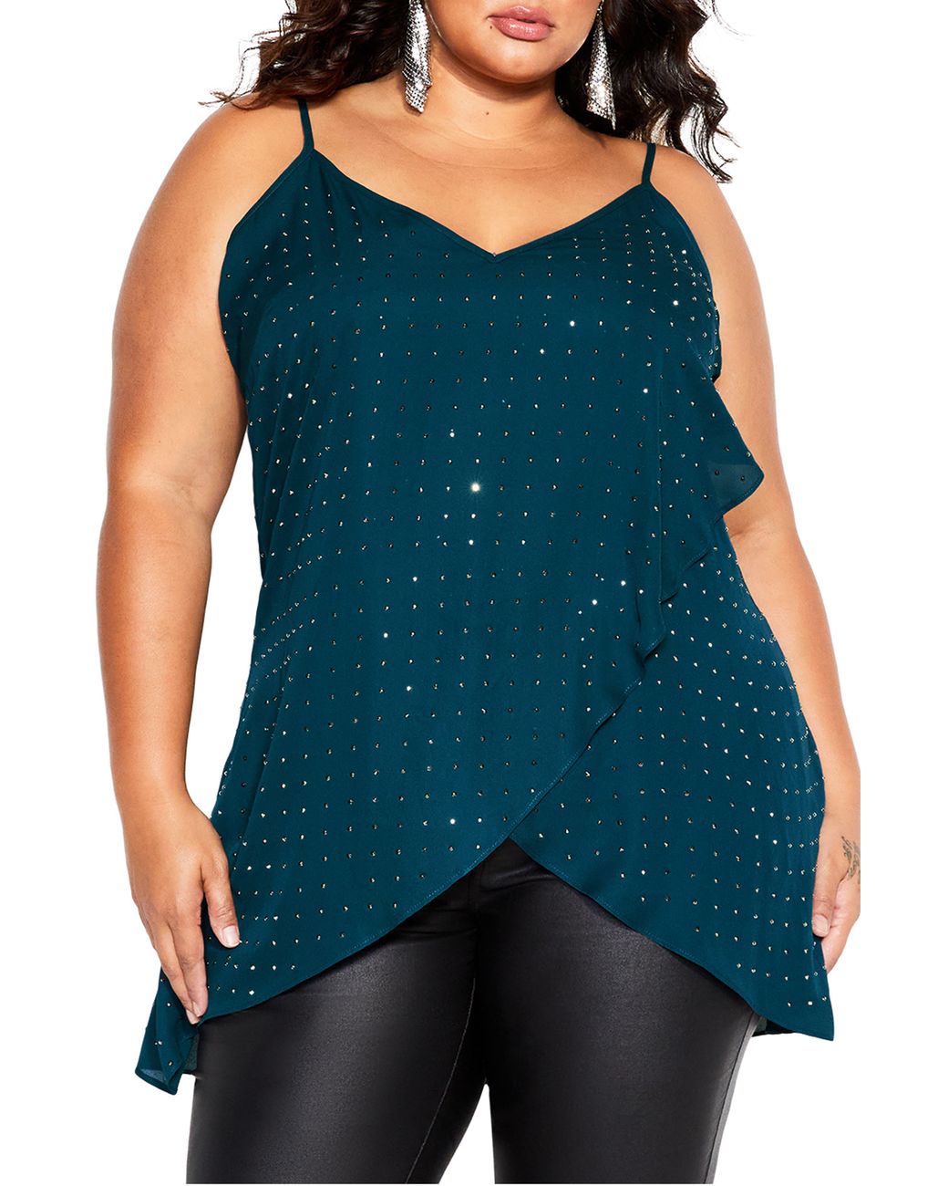 City Chic Blue Stud High/Low Camisole