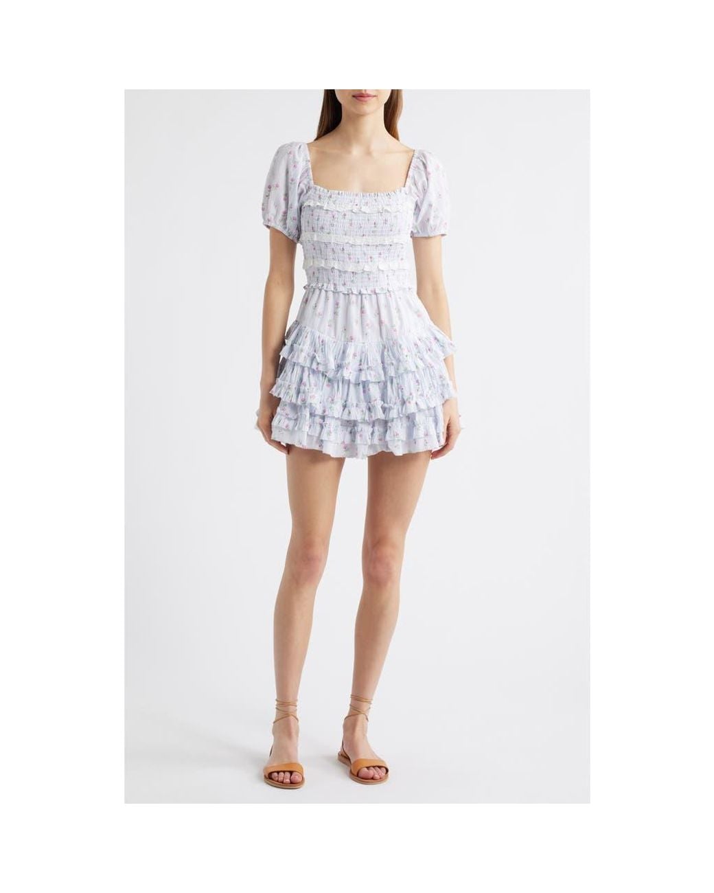 LoveShackFancy White Fellows Ruffle Minidress