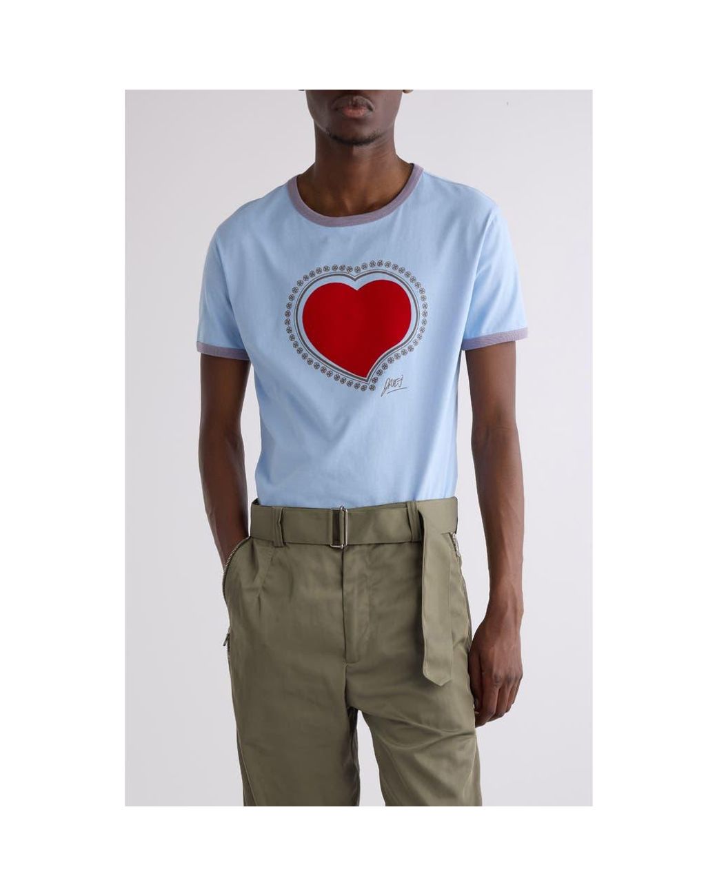 トップス DRIES VAN NOTEN heart T-shirt Navy blue Printed T-shirt Dries Van Noten - Vitkac AS