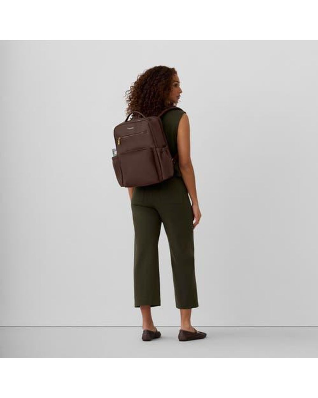 Baggallini Brown Tribeca Expandable Laptop Backpack