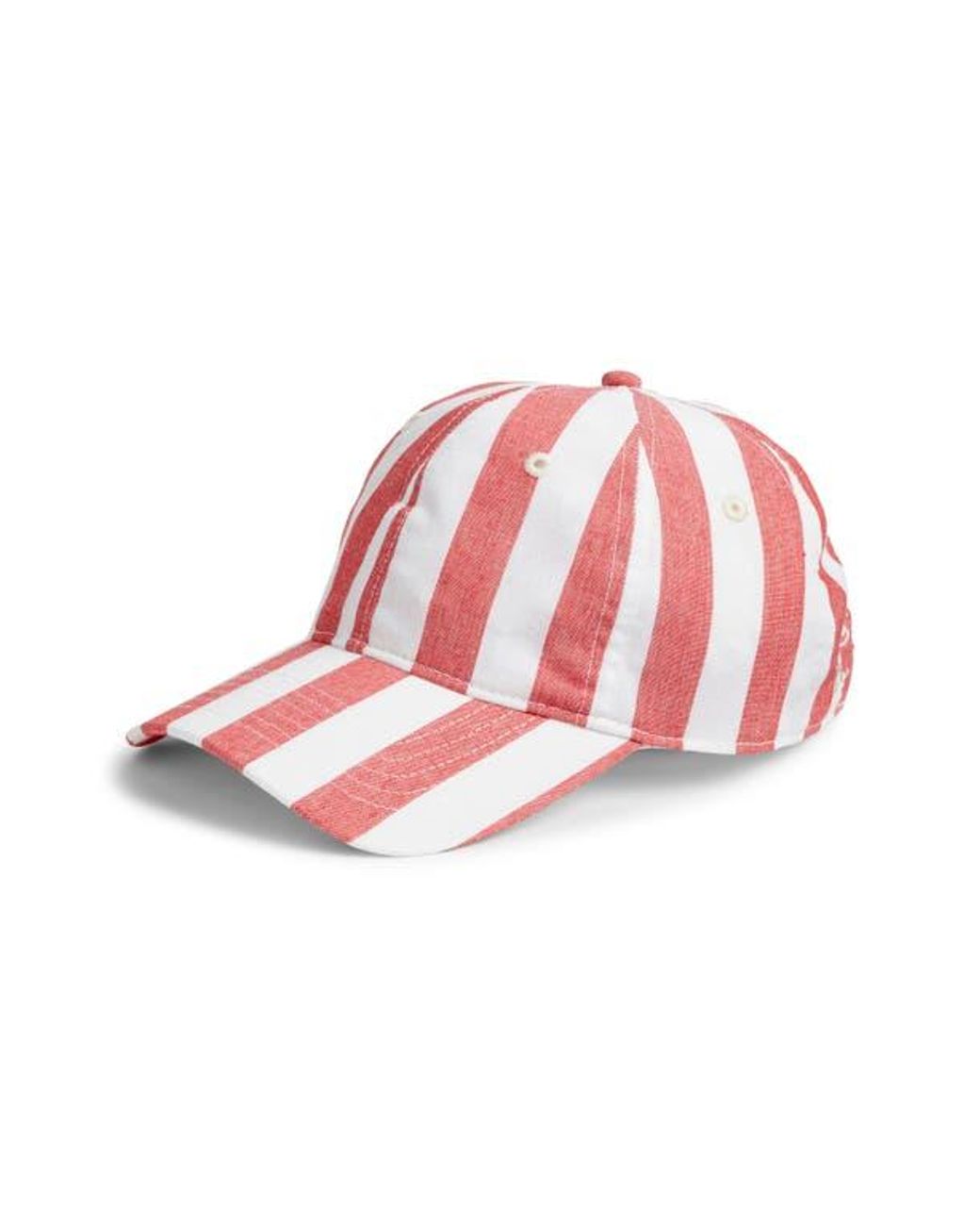 Echo Cassis Stripe Cotton Baseball Cap in Red | Lyst
