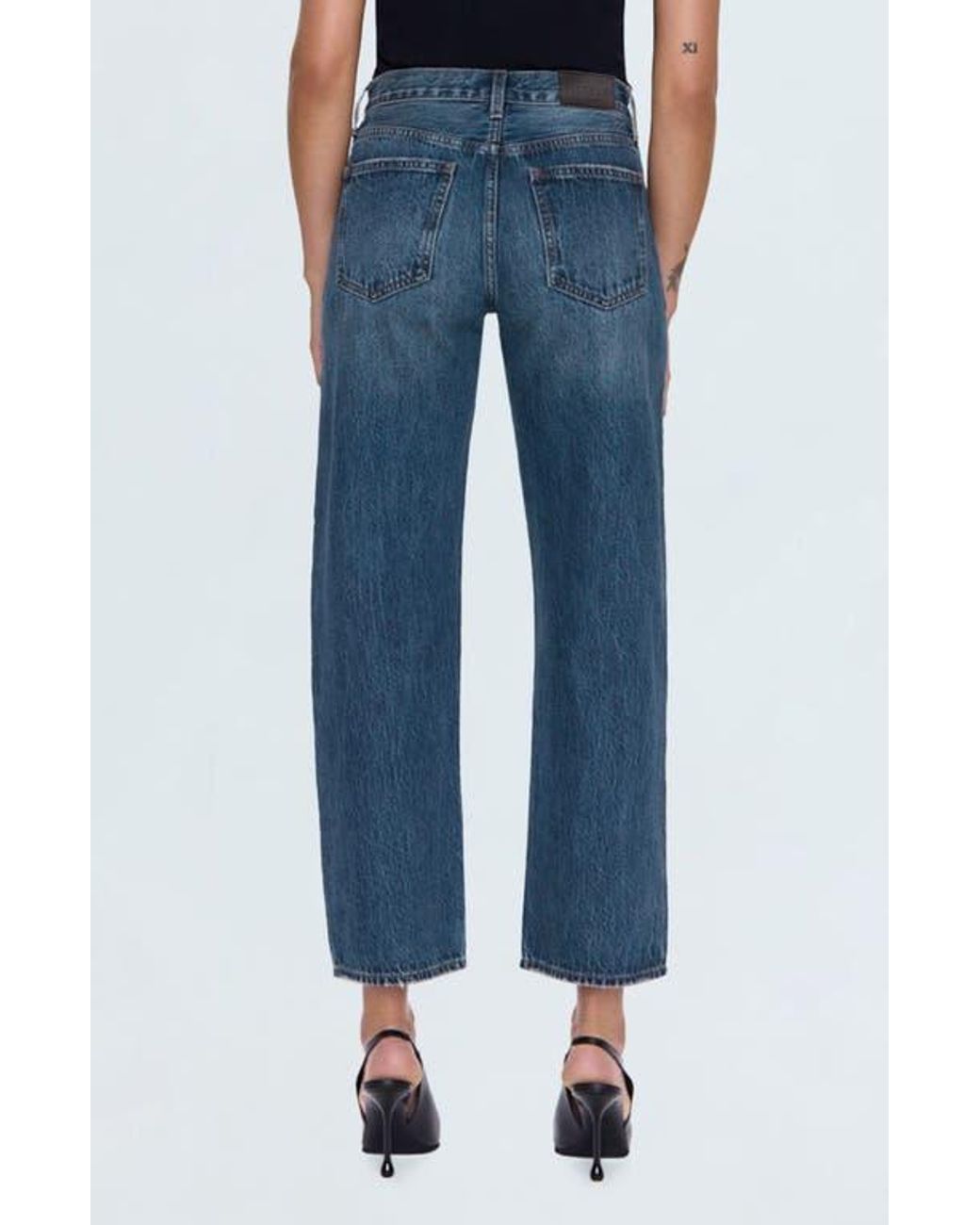 Pistola Blue Lexi Distressed Crop Barrel Jeans