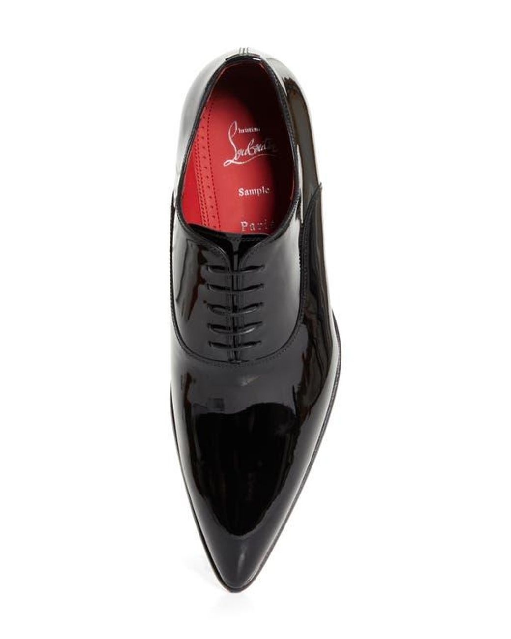 CHRISTIAN LOUBOUTIN MENS Pelvis Black Pointed Toe Lace Up Oxford Shoe Christian Louboutin Men main image 2