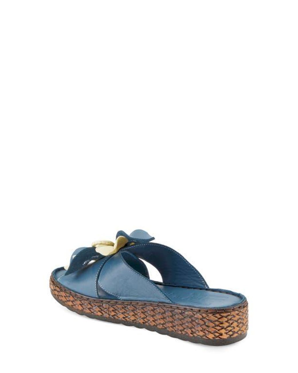 Spring Step Blue Shoes Spring Step Hilary Wedge Slide Sandal in Blue | Lyst