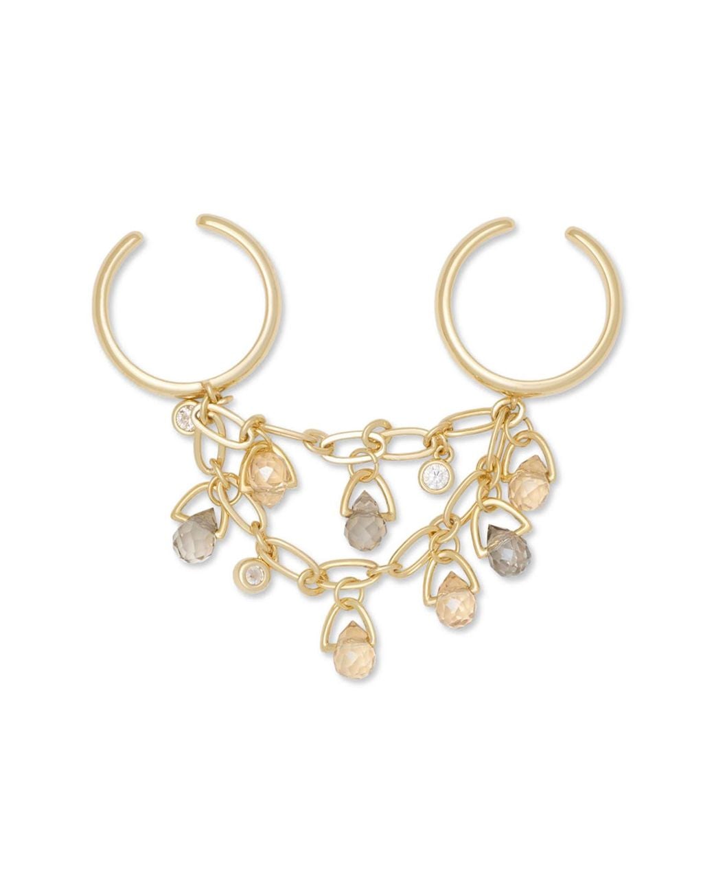 Ramy Brook White Brielle Two-Finger Ring