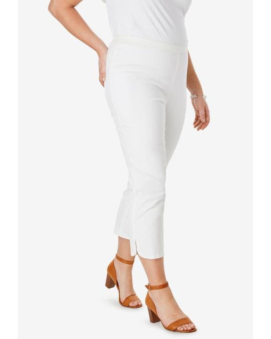 Jessica London White Stretch Denim Crop Jeggings