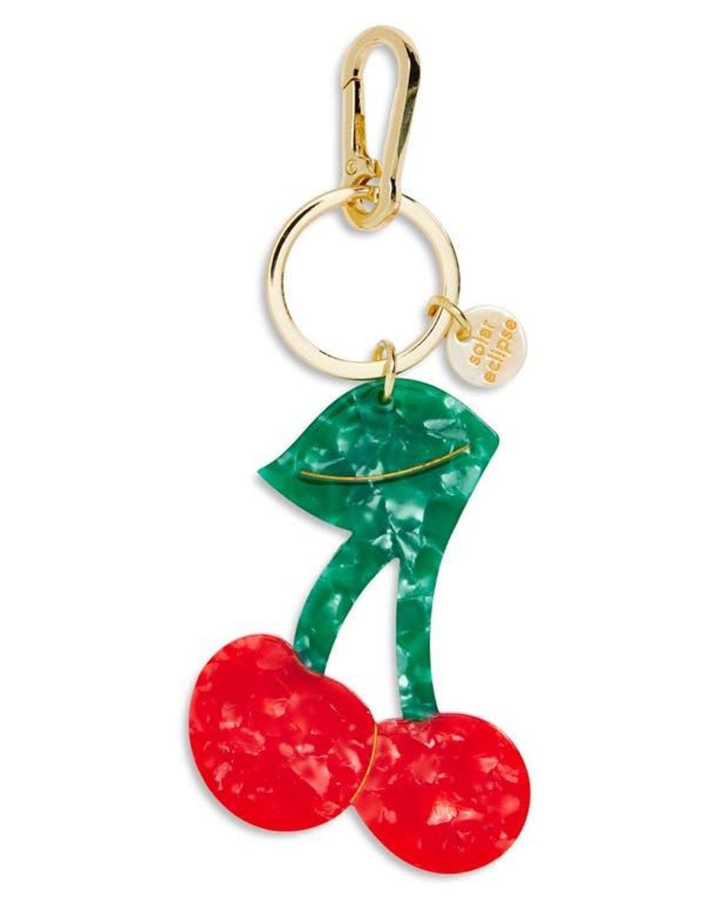 Solar Eclipse White Hand Painted Cherry Key Chain Bag Charm