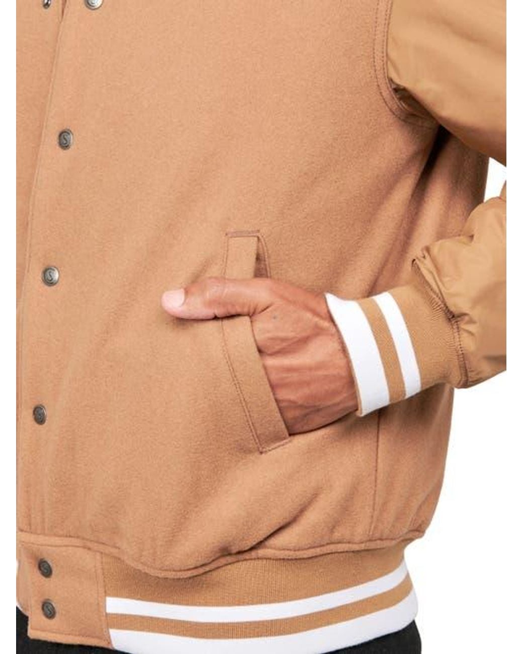 Con.struct Black Solid Varsity Jacket for men