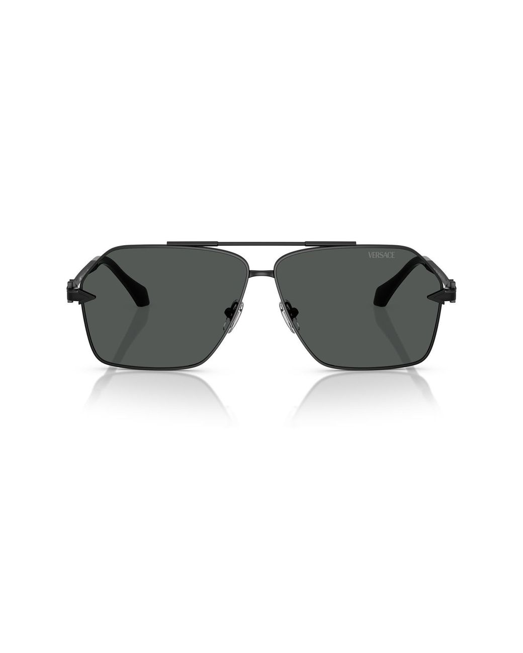 Versace Gray 63Mm Pilot Sunglasses for men