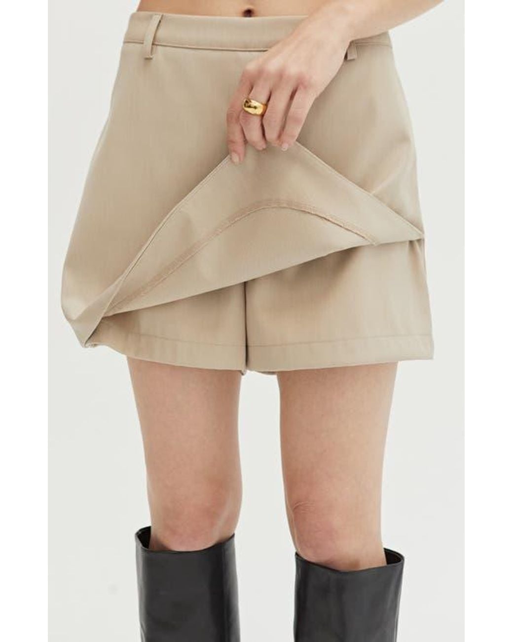 Crescent Natural Wrap Mini Skort