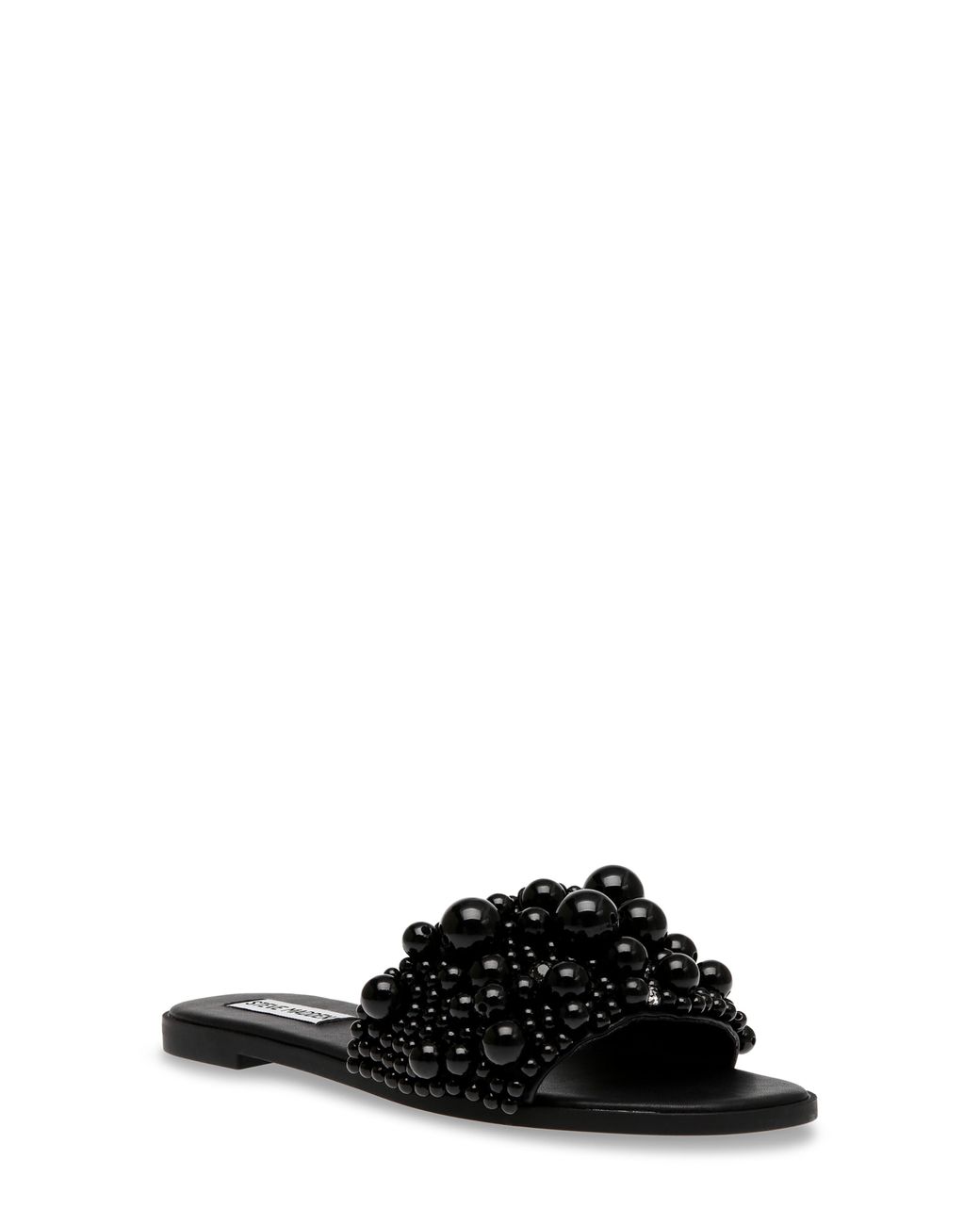 Steve Madden Knicky Imitation Pearl Embellished Slide Sandal in Black