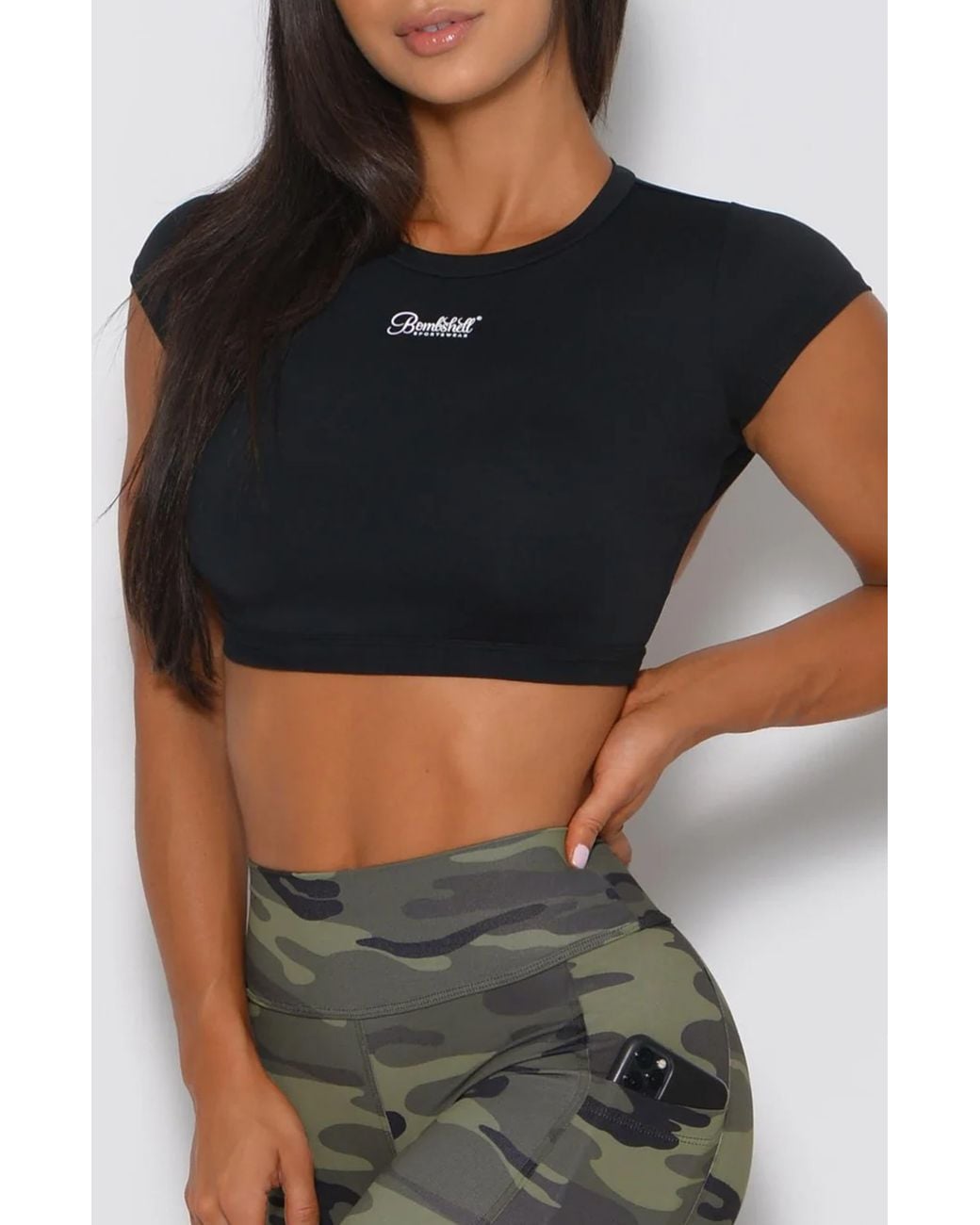 Bombshell Sportswear Black Muscle Back Tee