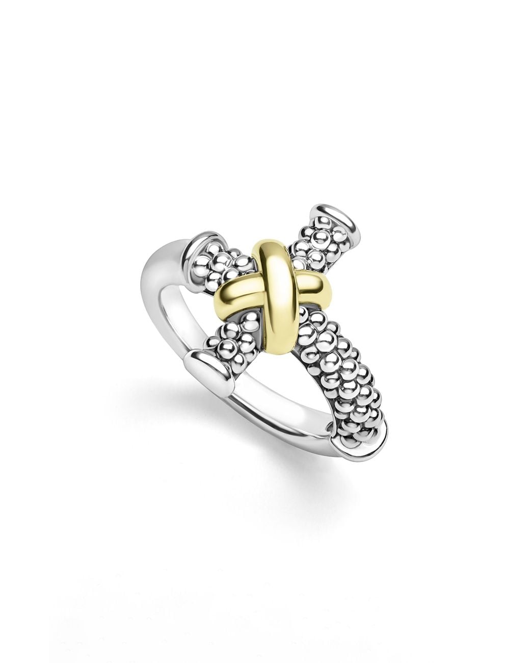 Lagos Metallic Anthem Cross Ring