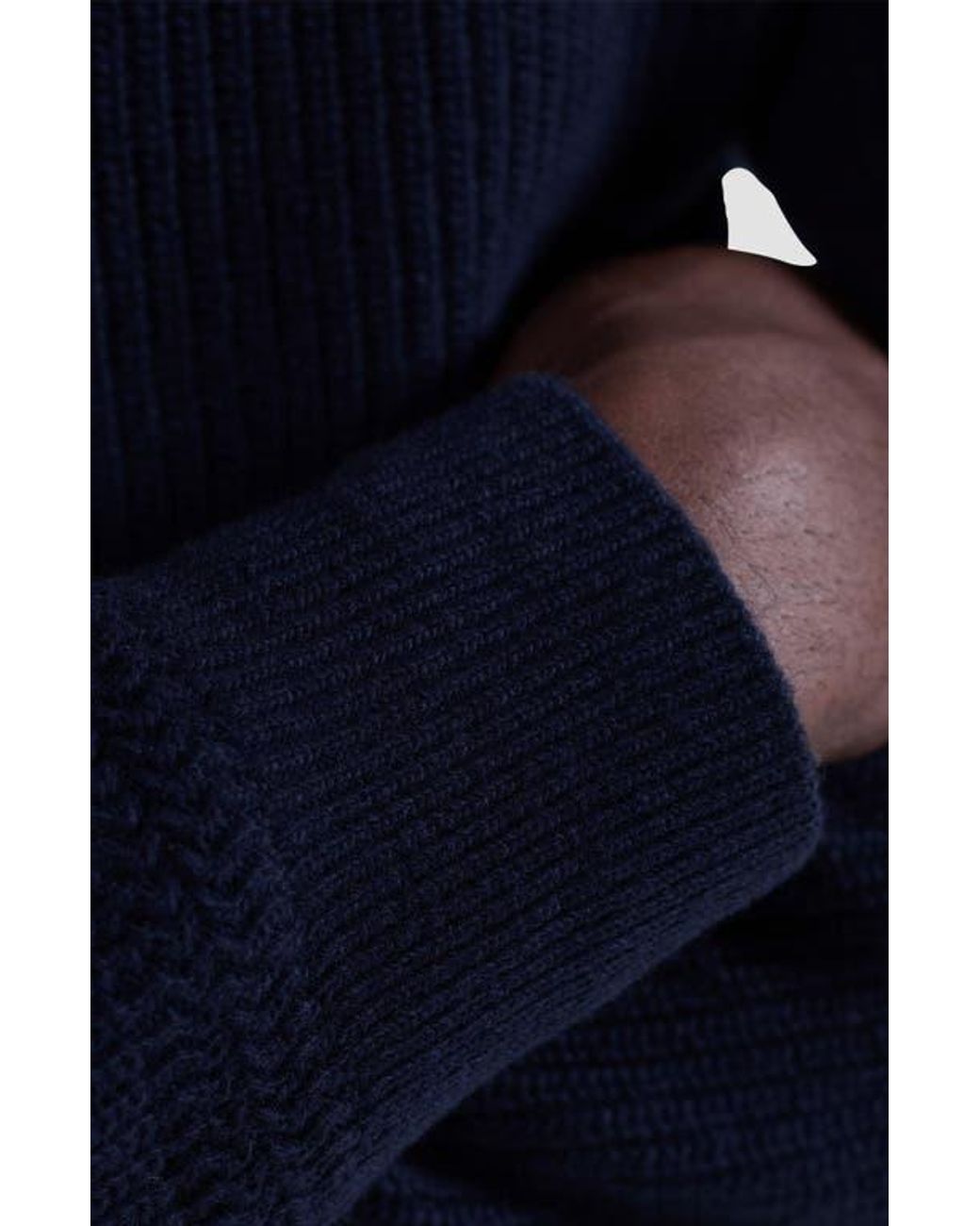 Bugatchi Blue Merino Wool & Cotton Quarter Zip Pullover for men