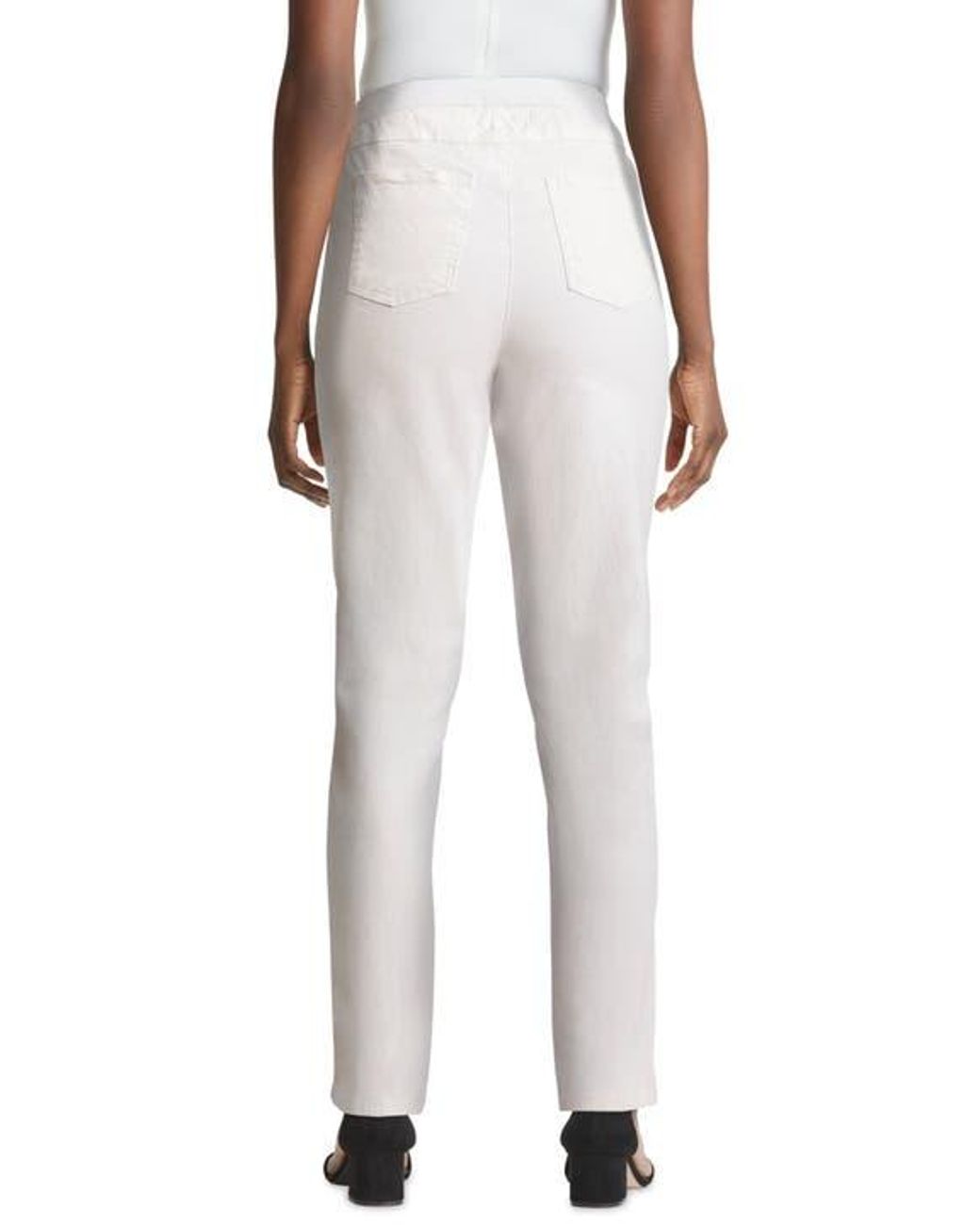 Jessica London White Stretch Denim Straight-Leg Jegging