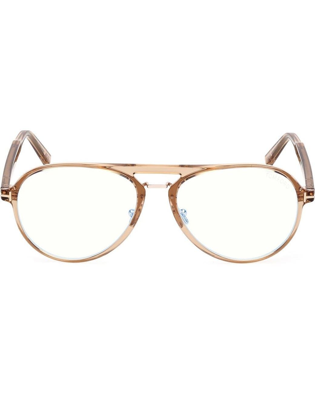 Tom Ford Brown 57Mm Pilot Light Blocking Optical Glasses for men