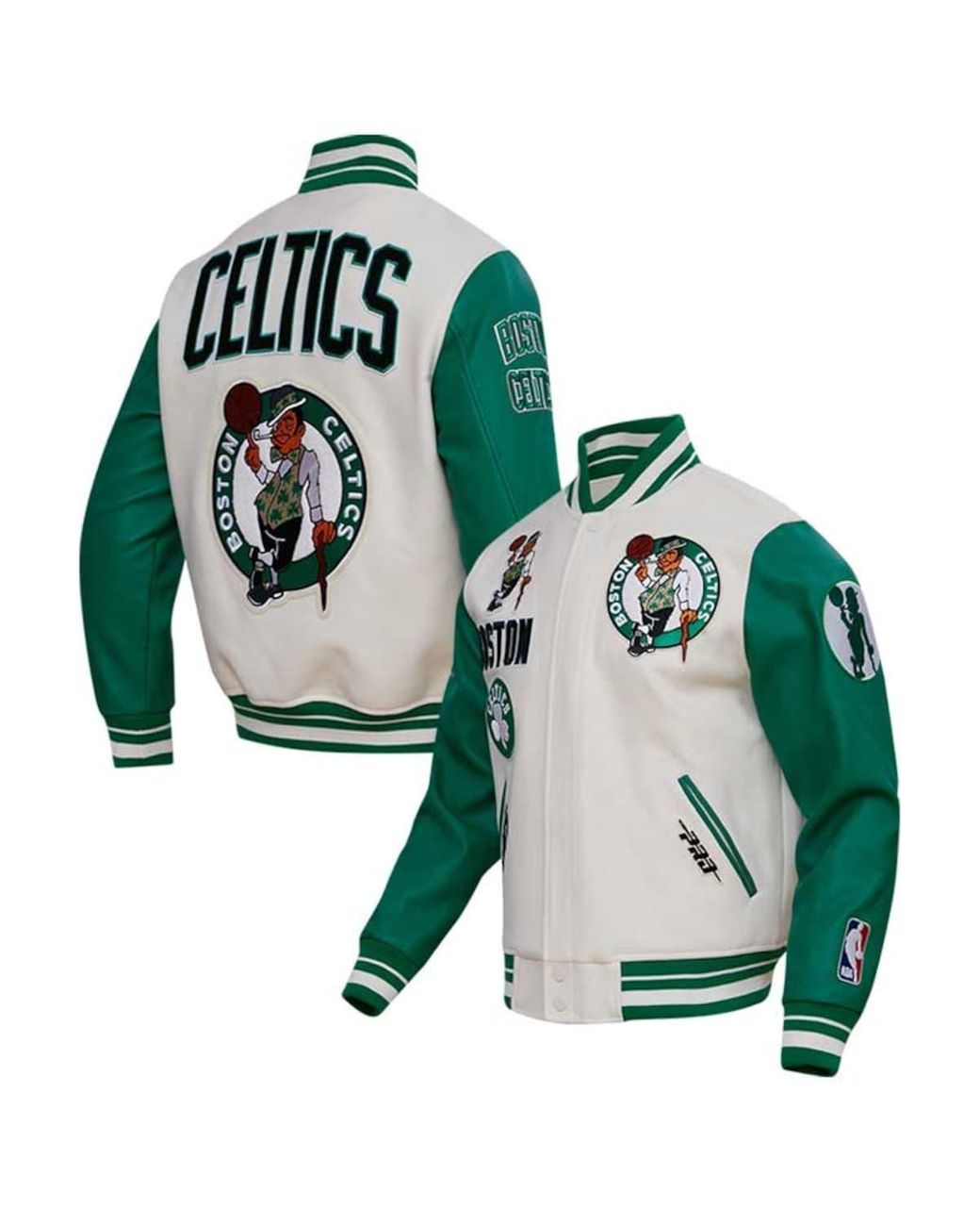 Pro Standard Boston Celtics Retro Classic Varsity Fullzip Jacket At