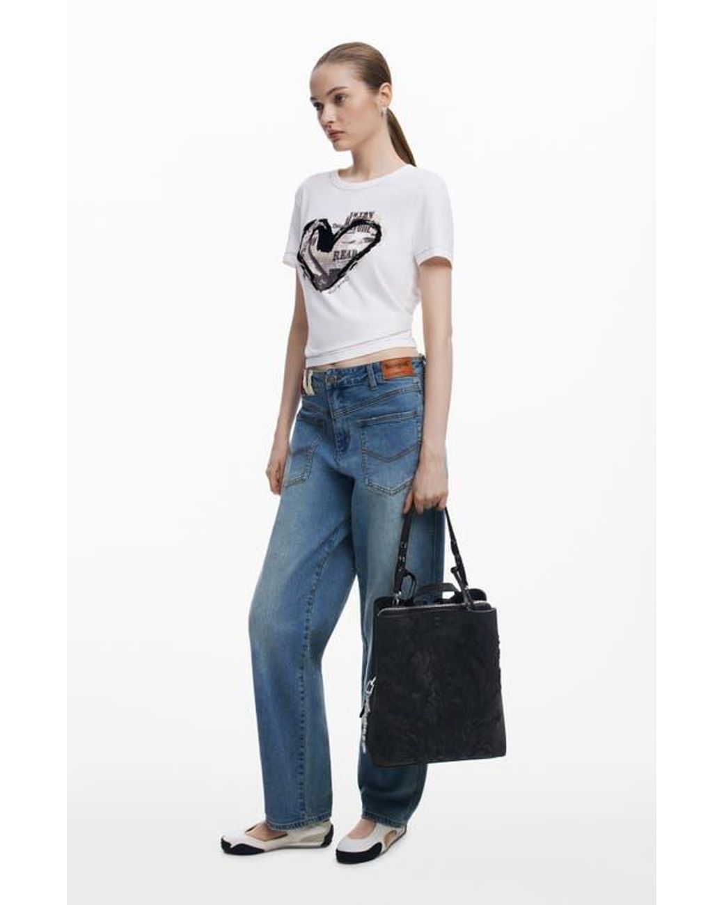 Desigual Flower Embossed Faux Leather Backpack in Black | Lyst display picture 1