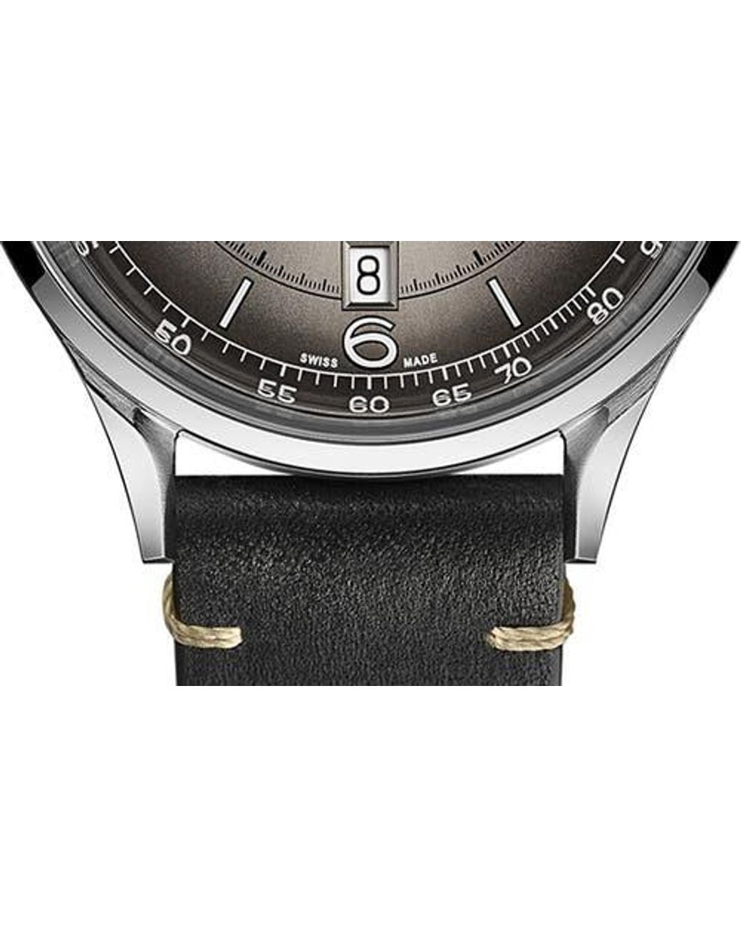 MIDO Gray Multifort Pulsemeter Automatic Leather Strap Watch, 40Mm