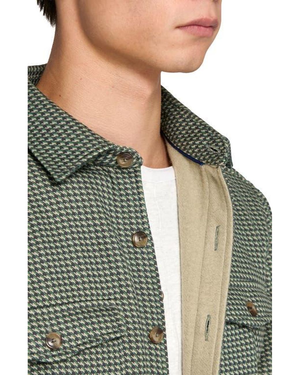 Con.struct Green Houndstooth Shirt Jacket for men