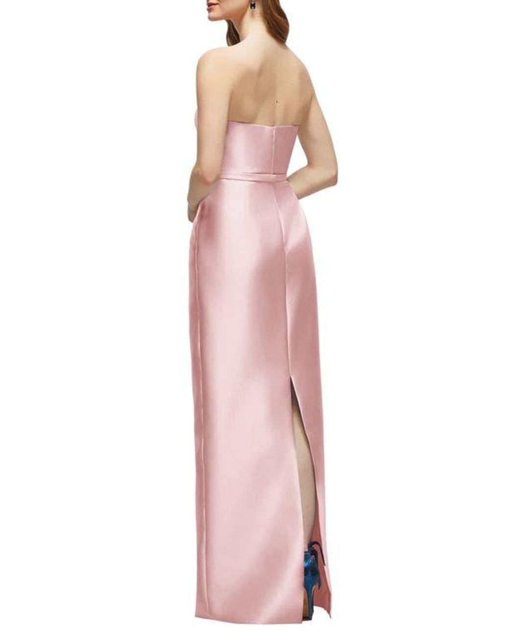 alfred sung pink bow dress D830 - Alfred Sung