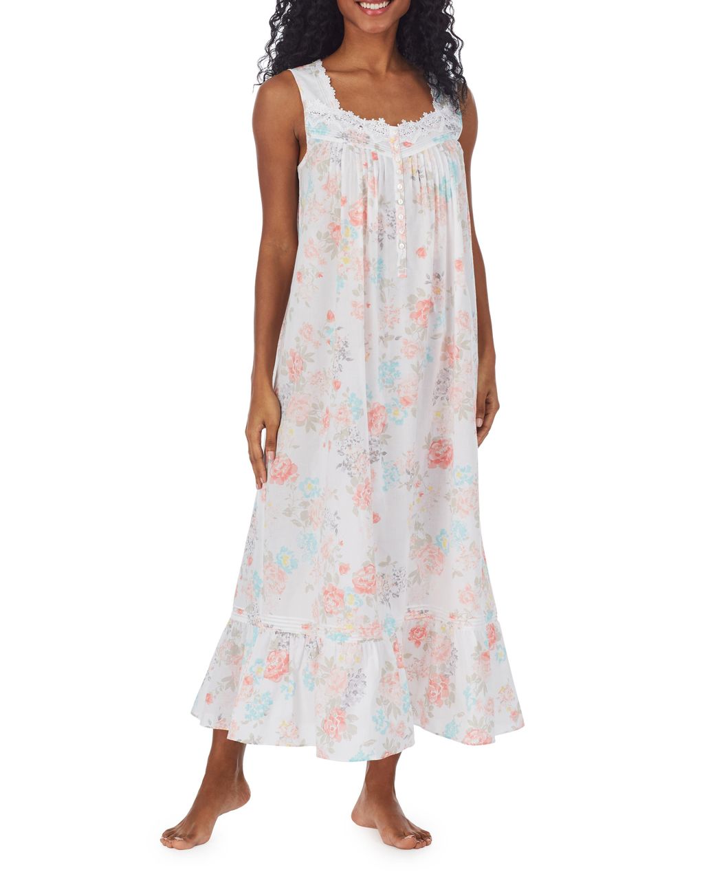 Eileen West Floral Cotton Lawn Ballet Nightgown Lyst
