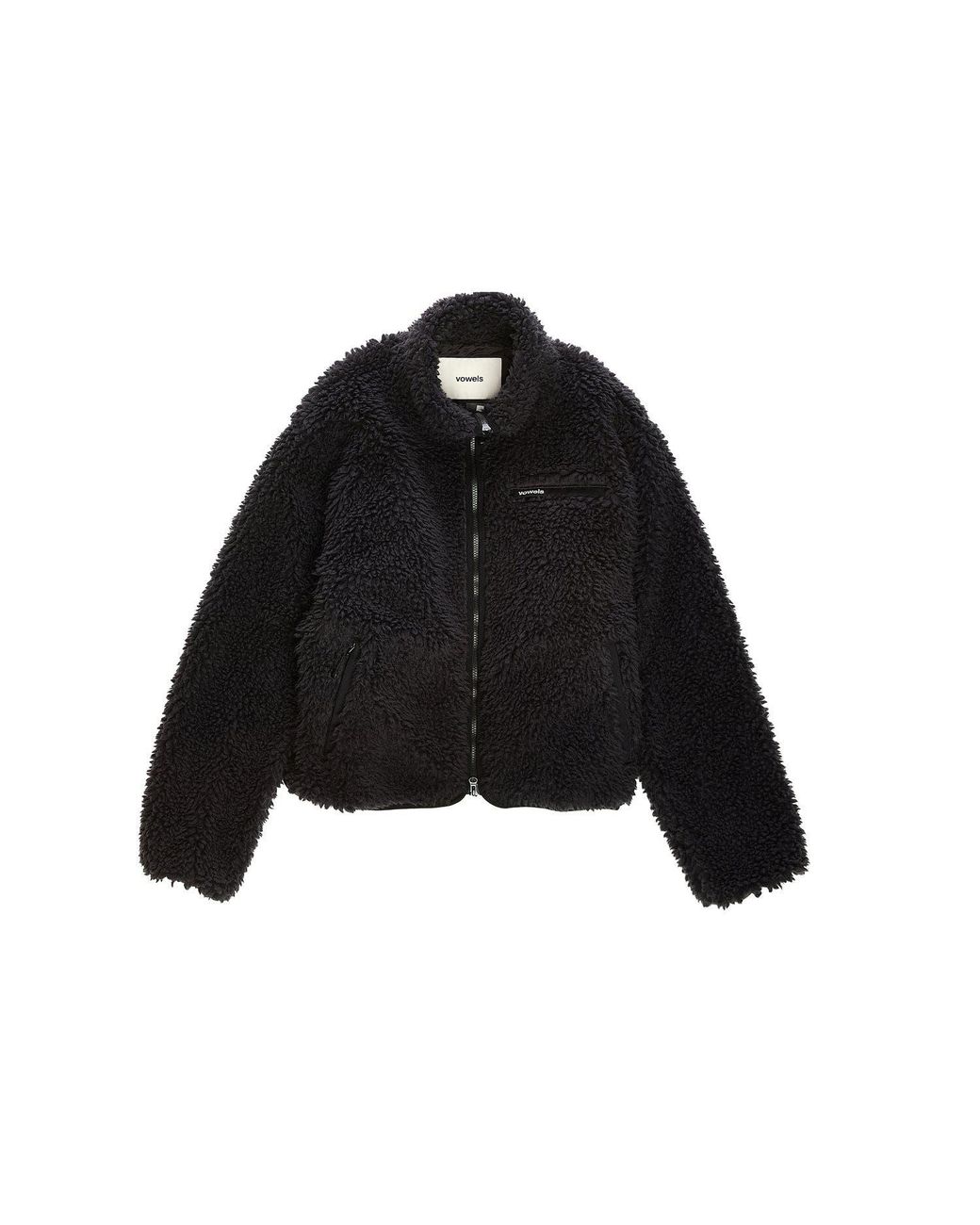 vowels Black Fleece Jacket for men
