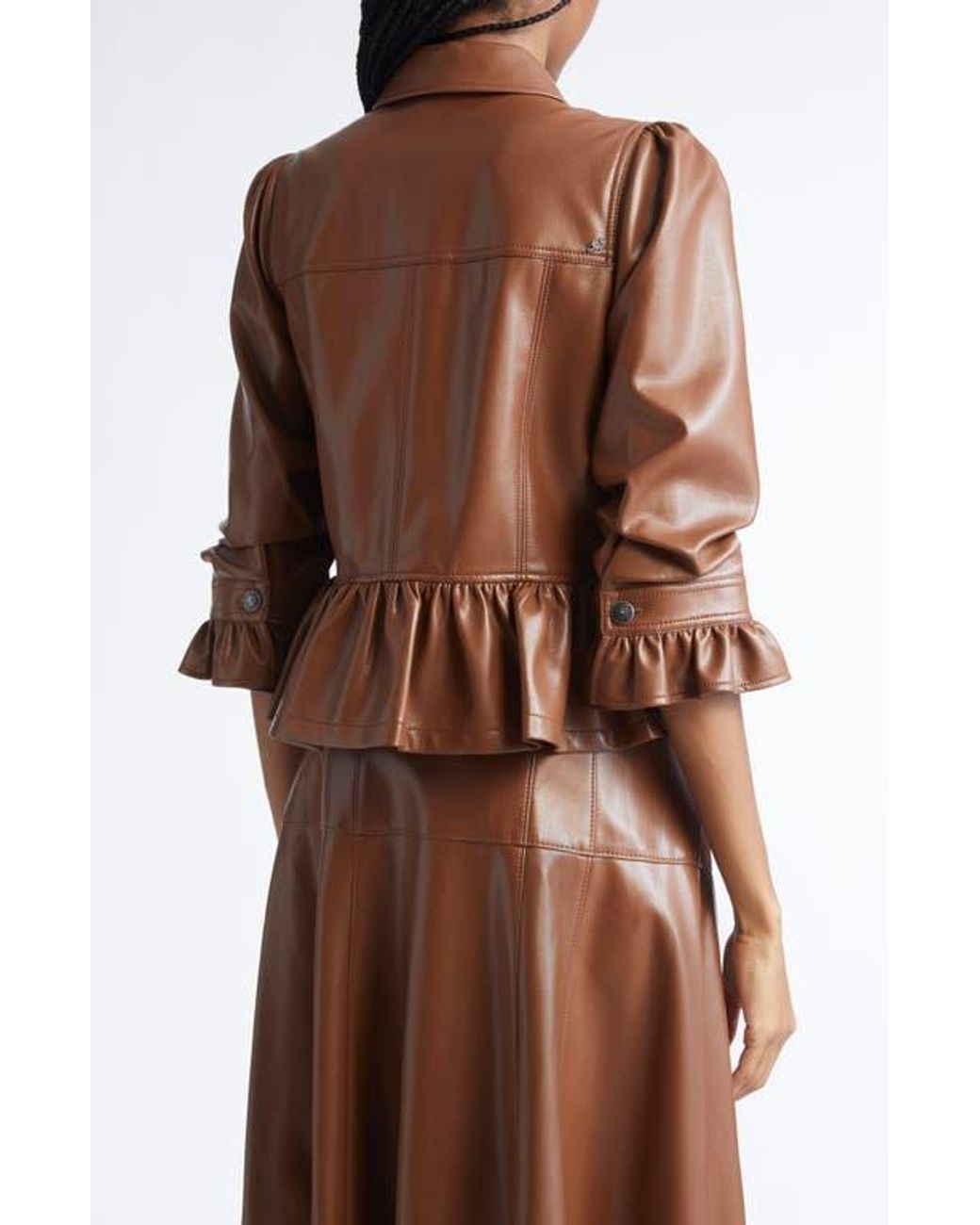 slim fit dress slacks Vegan Leather Laney Skirt  Cinq  Sept