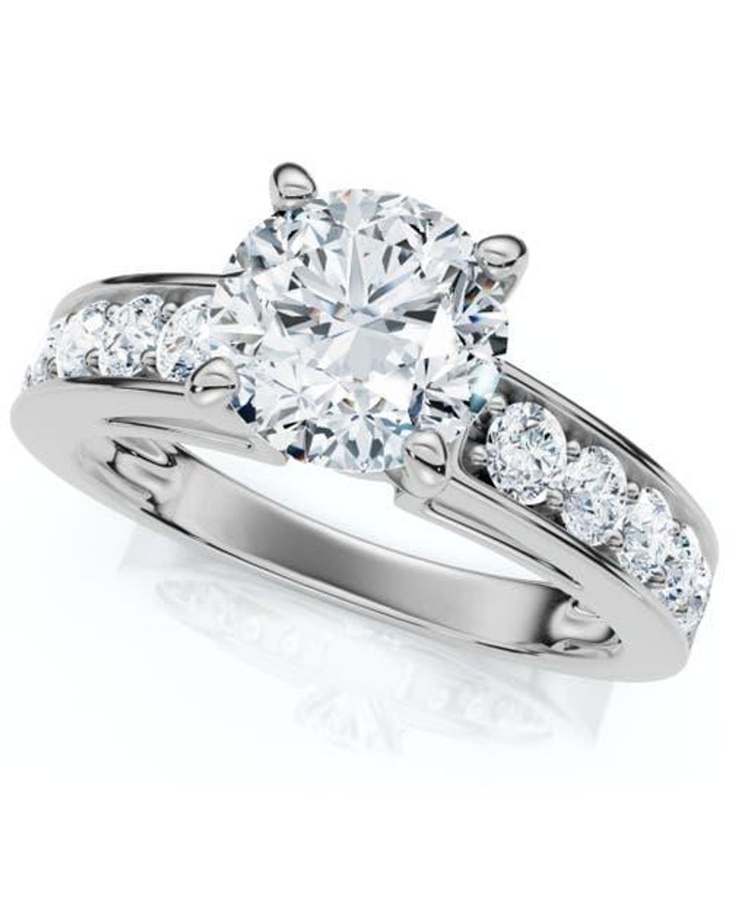 Bliss Diamond Certified 3 Ct Diamond Engagement Ring Cathedral Lab ...
