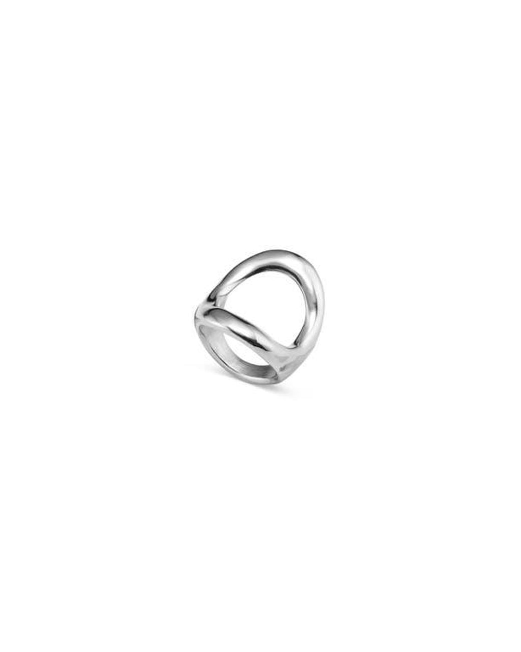 Uno De 50 Metallic Open Oval Ring
