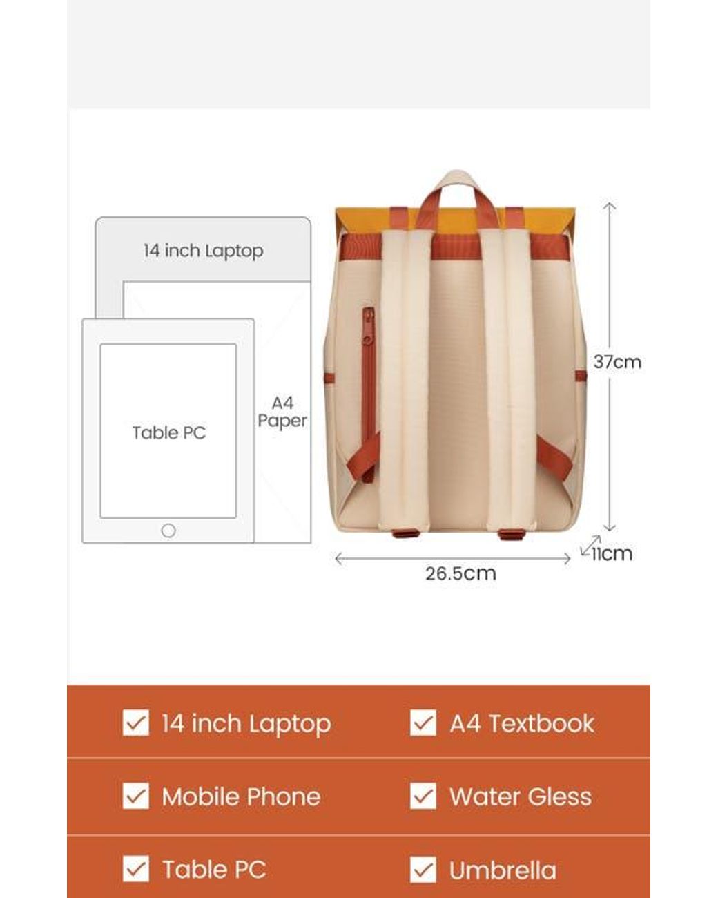MAH Orange Siro Backpack