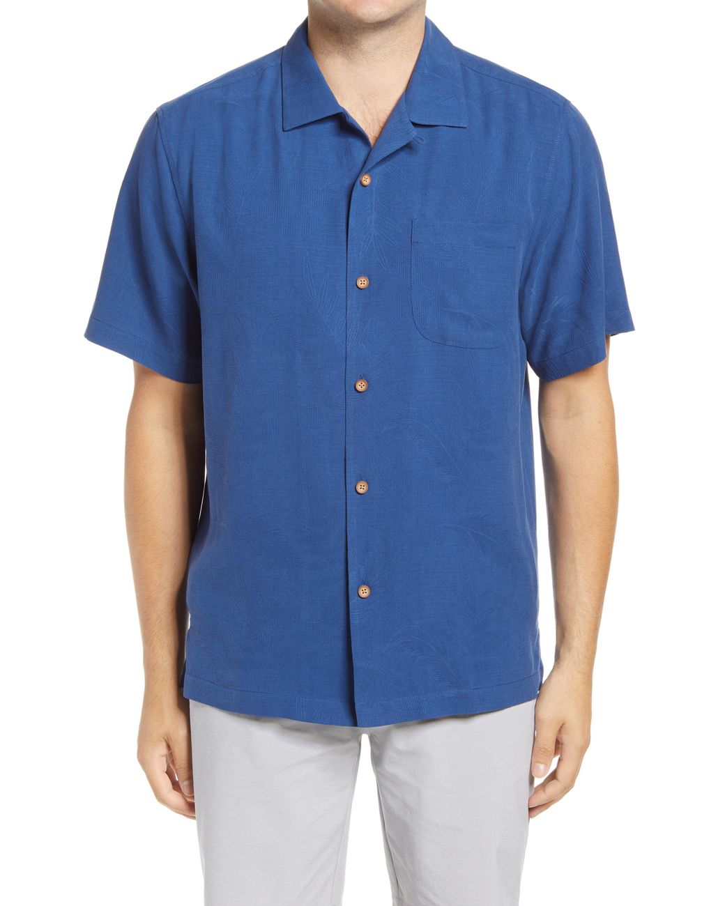 Tommy Bahama Hail Mary Short Sleeve Silk Button-up Camp Shirt in Blue 