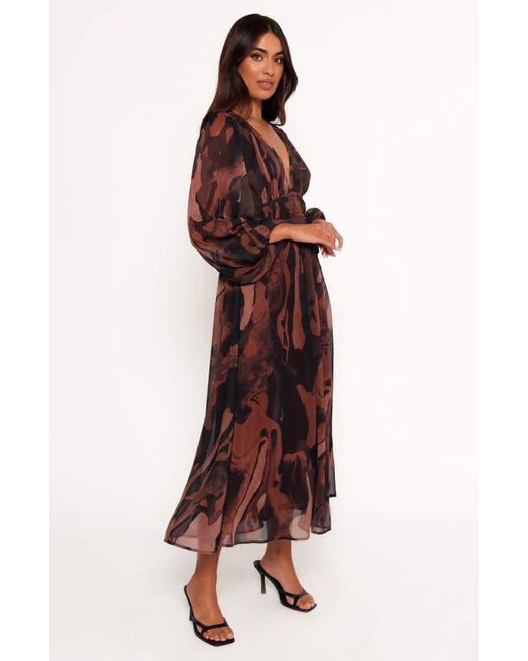 Petal & Pup Blayze Long Sleeve Maxi Dress in Red | Lyst