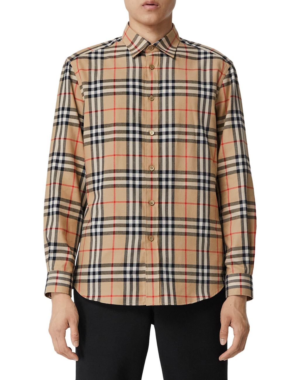 mens beige flannel shirt