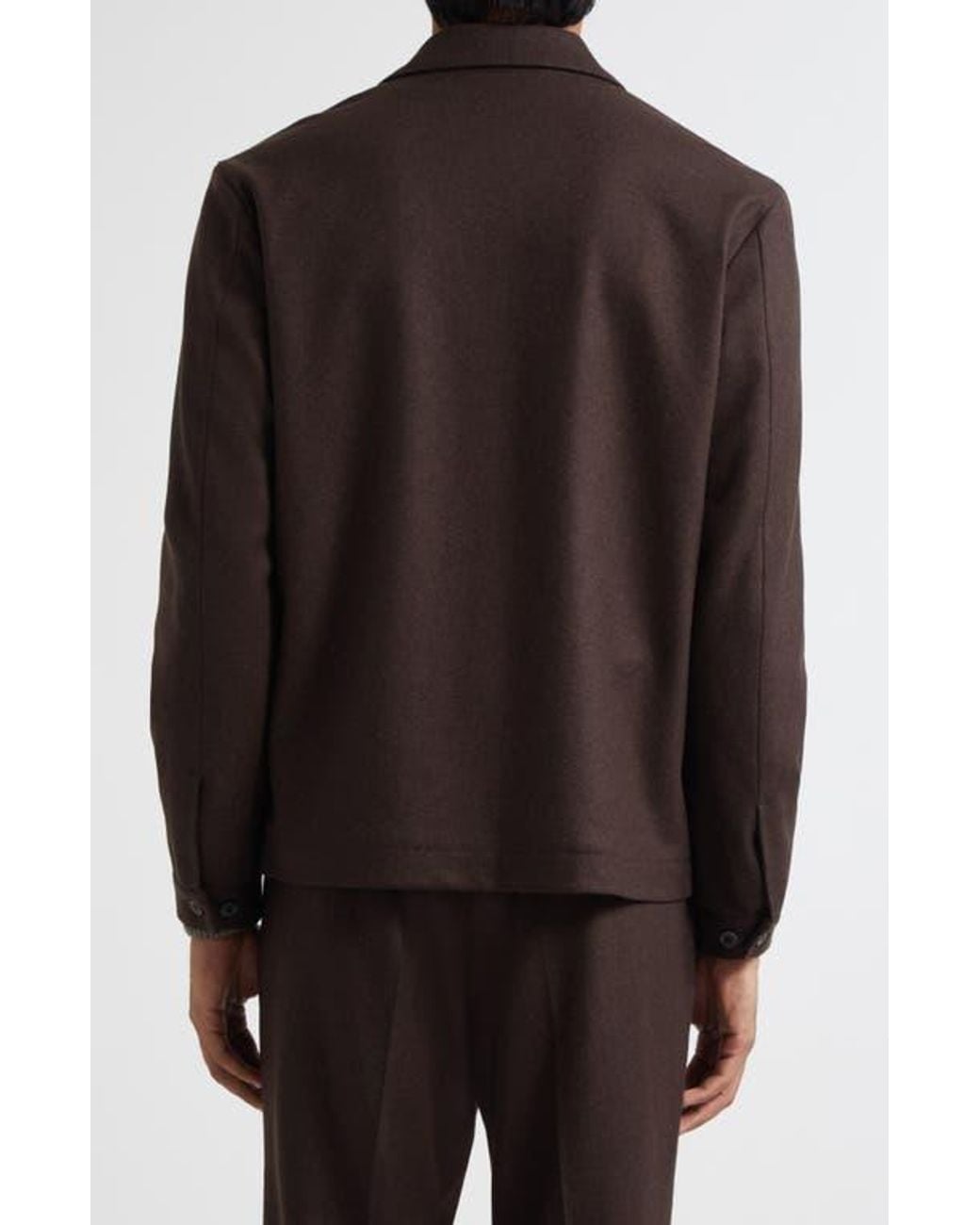 Sunspel Black Boiled Wool Zip Jacket for men