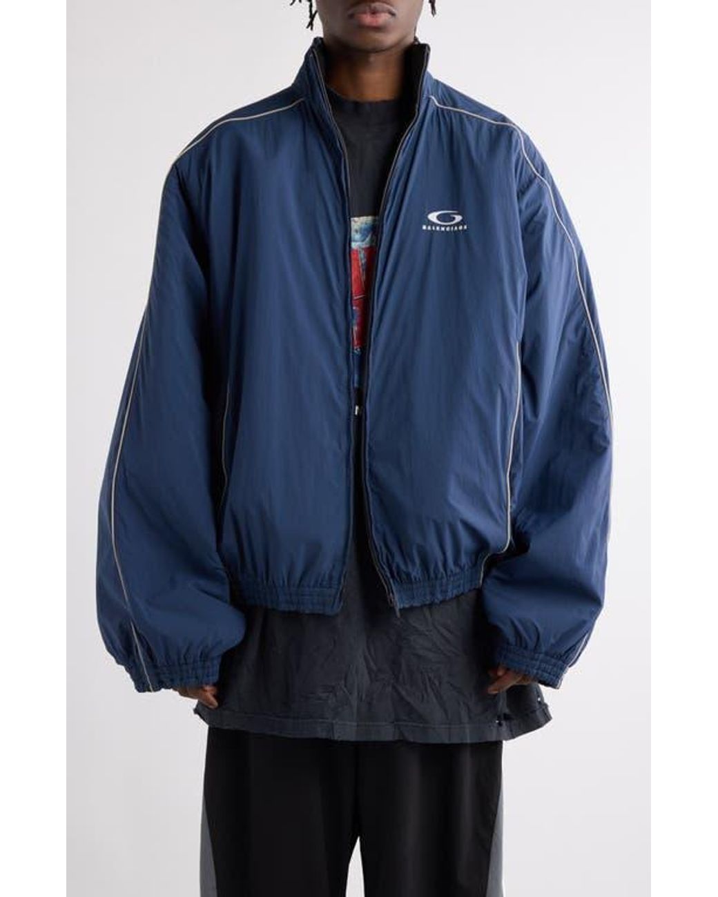 Balenciaga Deconstructed Track Jacket in Blue for Men Lyst