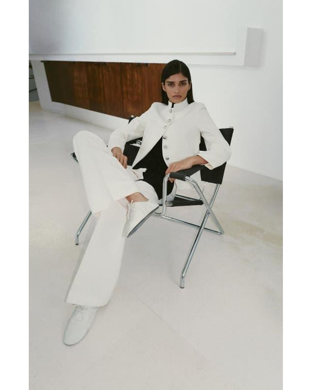 Mango Natural Mandarin Collar Jacket