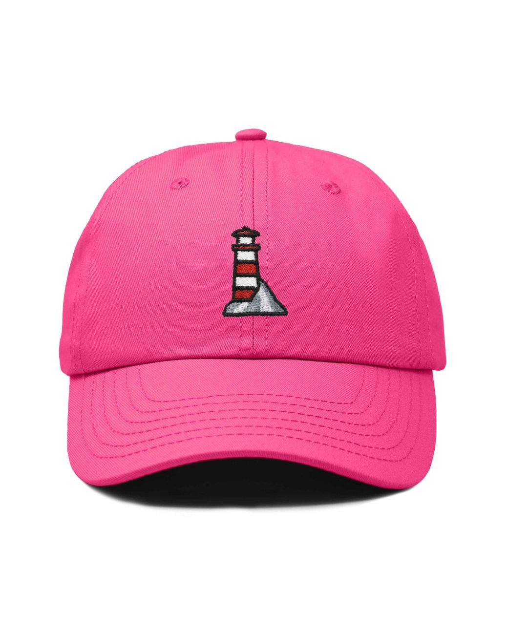 Alix Pink Lighthouse Embroidered Dad Hat