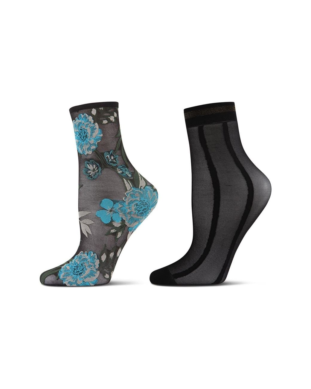 Memoi Blue Assorted 2-Pack Ankle Socks
