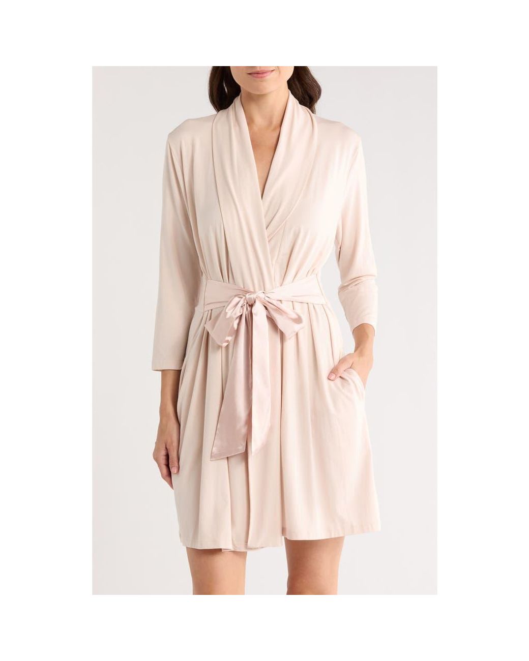 Fleur't Iconic Short Robe in Natural | Lyst