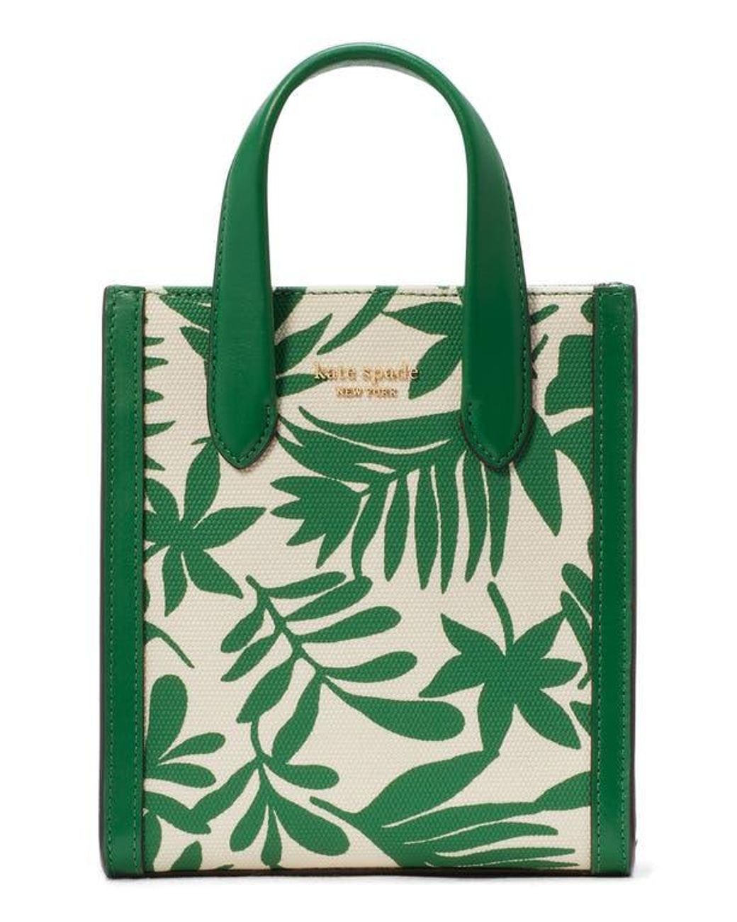 Kate Spade Mini Manhattan Foliage Print Tote in Green | Lyst
