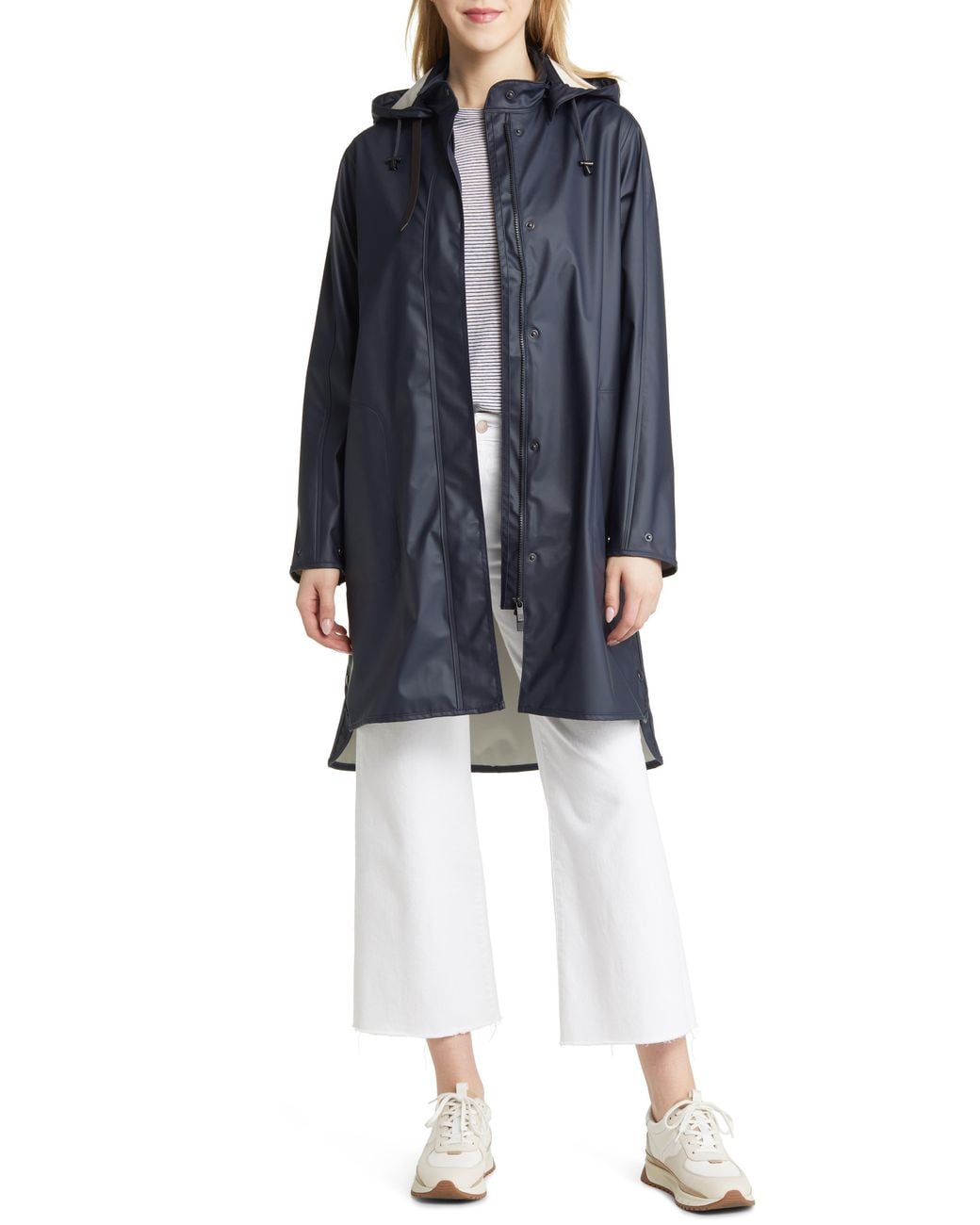 Ilse Jacobsen Blue Hooded Raincoat