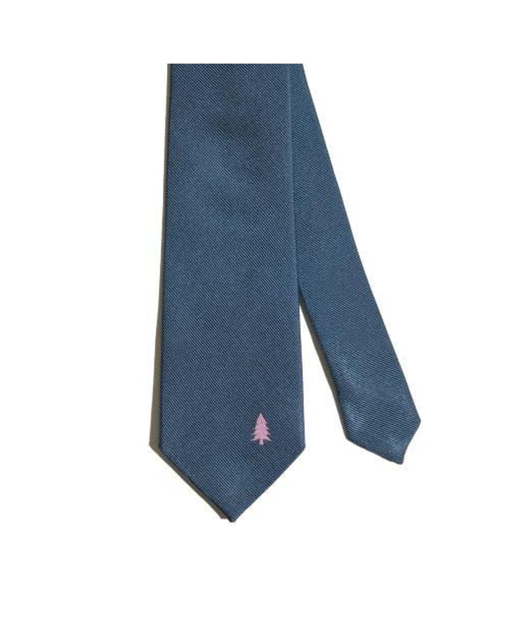 Lost Pattern Blue Silk Tie
