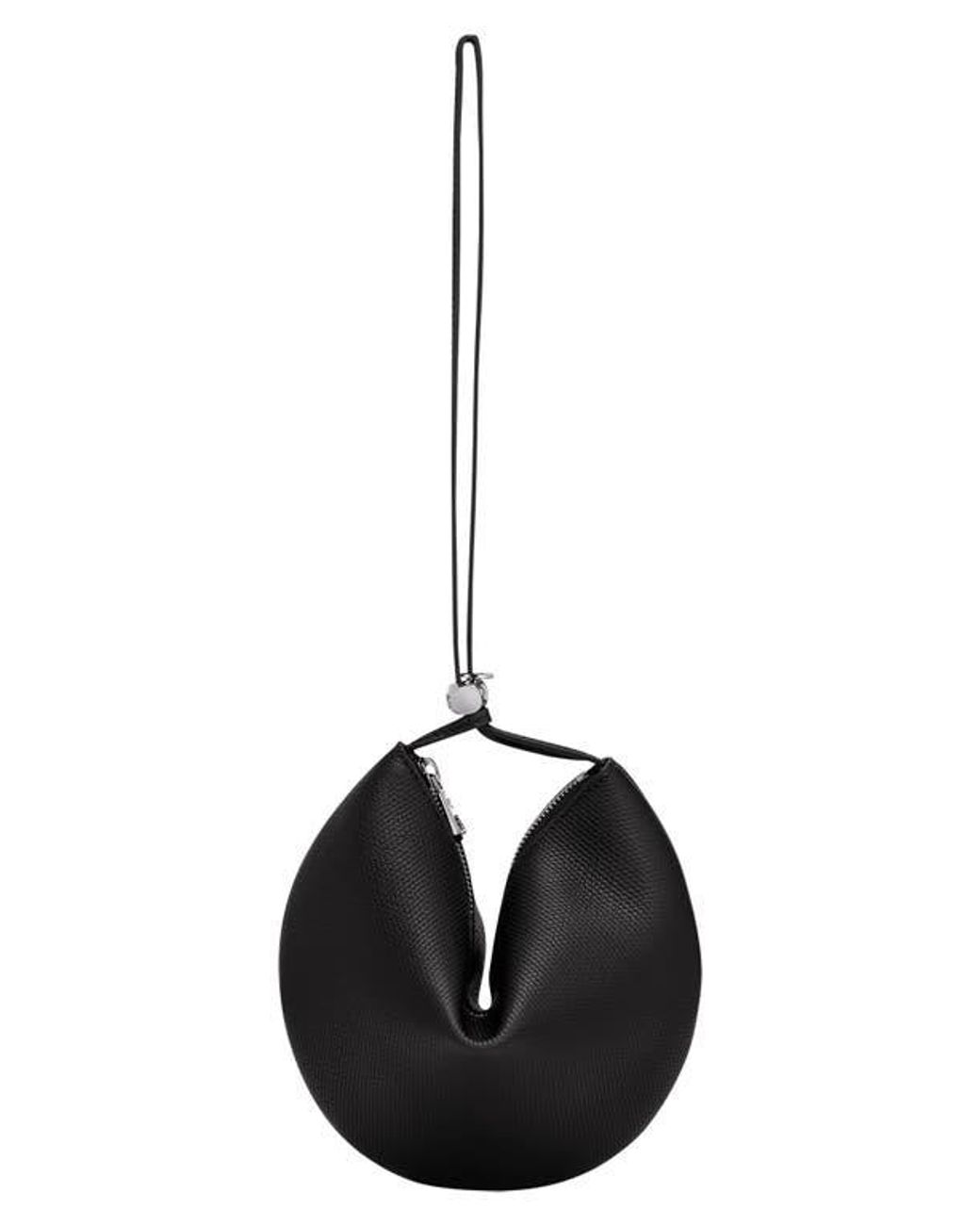 Longchamp Black Le Roseau Leather Wristlet Clutch