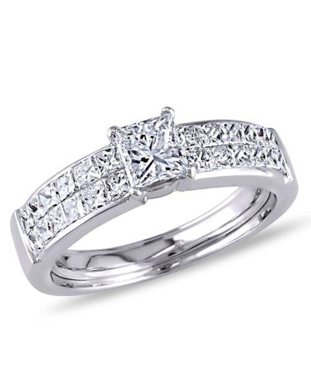 Julianna B Diamond Channel Set Engagement Ring 18K in Metallic | Lyst